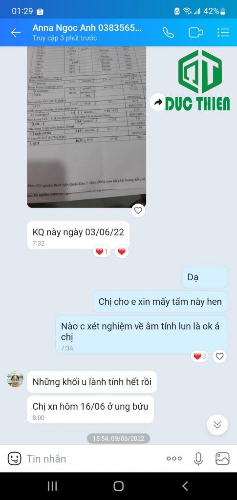 Khách hàng chia sẻ niềm vui khỏi bệnh khi sử dụng an xoa trị bệnh mua của Thảo Dược Đức Thiện