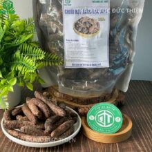 Sản phẩm chuối hột rừng Tây Nguyên đóng gói túi zip kỹ càng, thương hiệu Thảo Dược Đức Thiện.