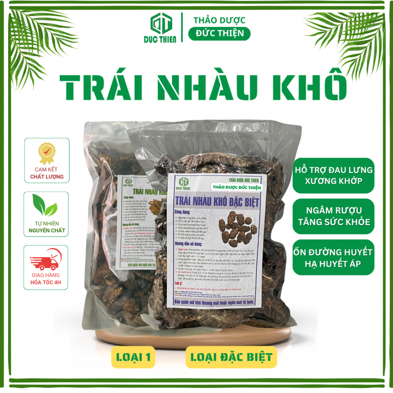 Trái nhàu khô – thảo dược hỗ trợ xương khớp, lợi tiểu