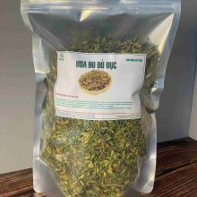 Túi zip hoa đu đủ đực khô thương hiệu Thảo Dược Đức Thiện kèm bát mẫu sản phẩm xanh đẹp