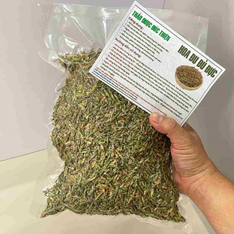 Hoa đu đủ đực sấy khô được đóng gói hút chân không giúp bảo quản lâu dài, chống ẩm mốc