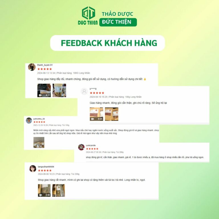 Khách hàng đánh giá chất lượng long nhãn Đức Thiện dẻo thơm và đóng gói cẩn thận