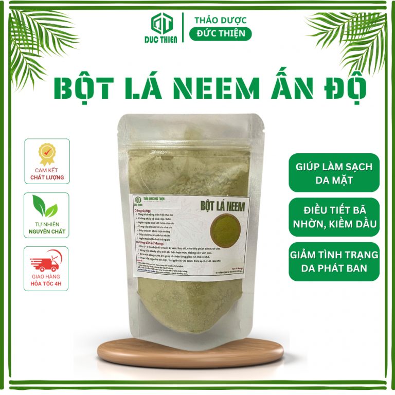 Bột lá neem Đức Thiện trị mụn và trắng da