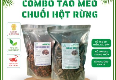 Combo 1Kg Chuối Hột Rừng + 1Kg Táo Mèo (Khô, Sạch, Thơm) – Bổ Thận Tráng Dương, Tăng Cường Sinh Lý