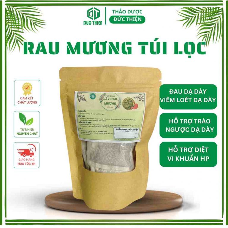 Sản phẩm trà rau mương túi lọc Thảo Dược Đức Thiện chuyên hỗ trợ diệt khuẩn HP và trị viêm loét dạ dày