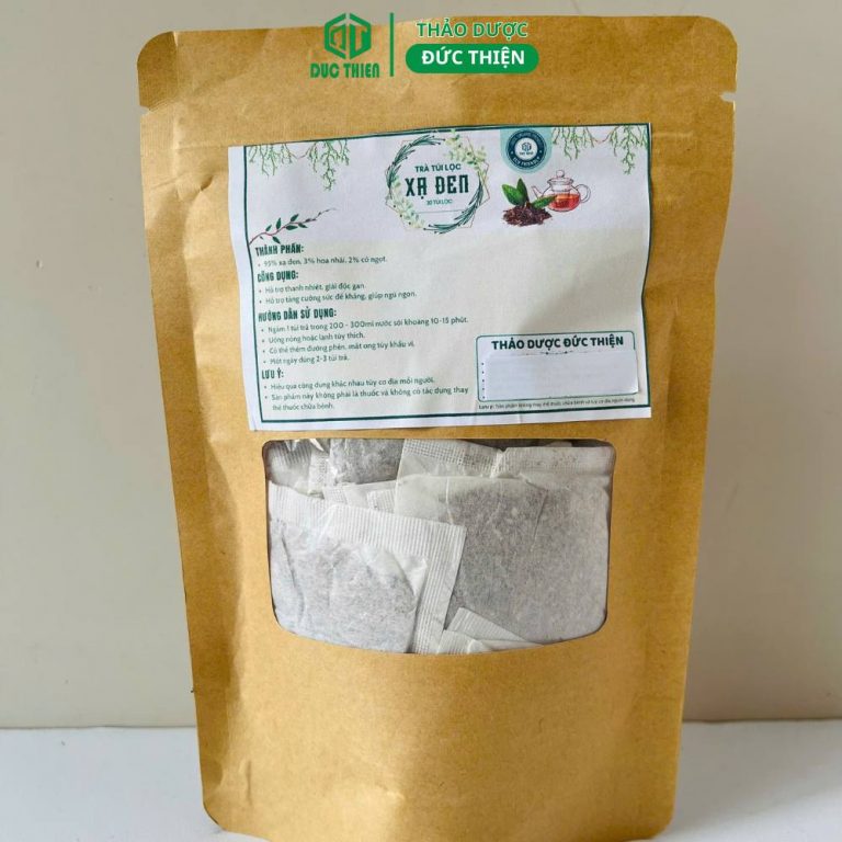 Bao bì túi giấy Kraft thân thiện môi trường của trà xạ đen Đức Thiện, bảo quản sản phẩm nguyên chất