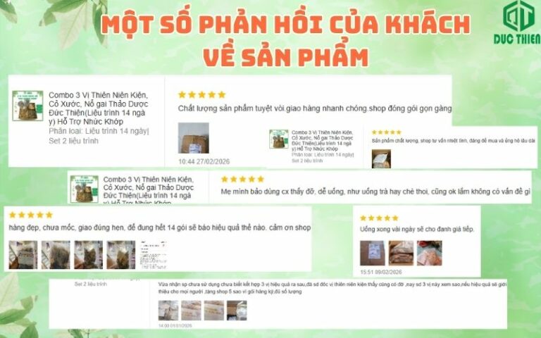 Những đánh giá 5 sao thực tế trên các nền tảng thương mại điện tử là bảo chứng cho uy tín và chất lượng của Thảo Dược Đức Thiện