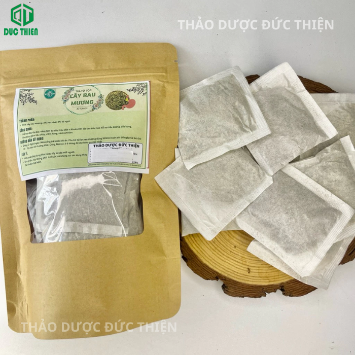 uống trà túi lọc rau mương