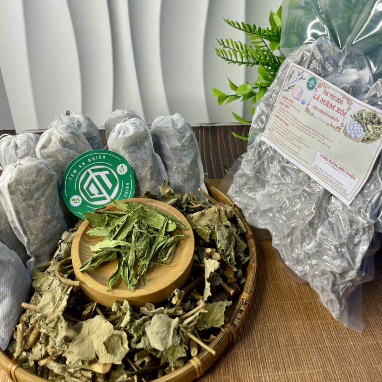 set trà mâm xôi túi lọc thảo dược gồm túi lọc và lá mâm xôi khô